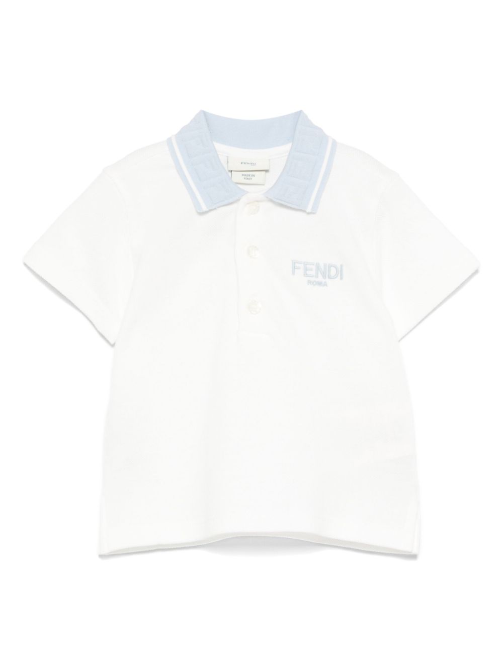 Polo baby per neonato Fendi Kids bianco con orlo dritto - Rubino Kids