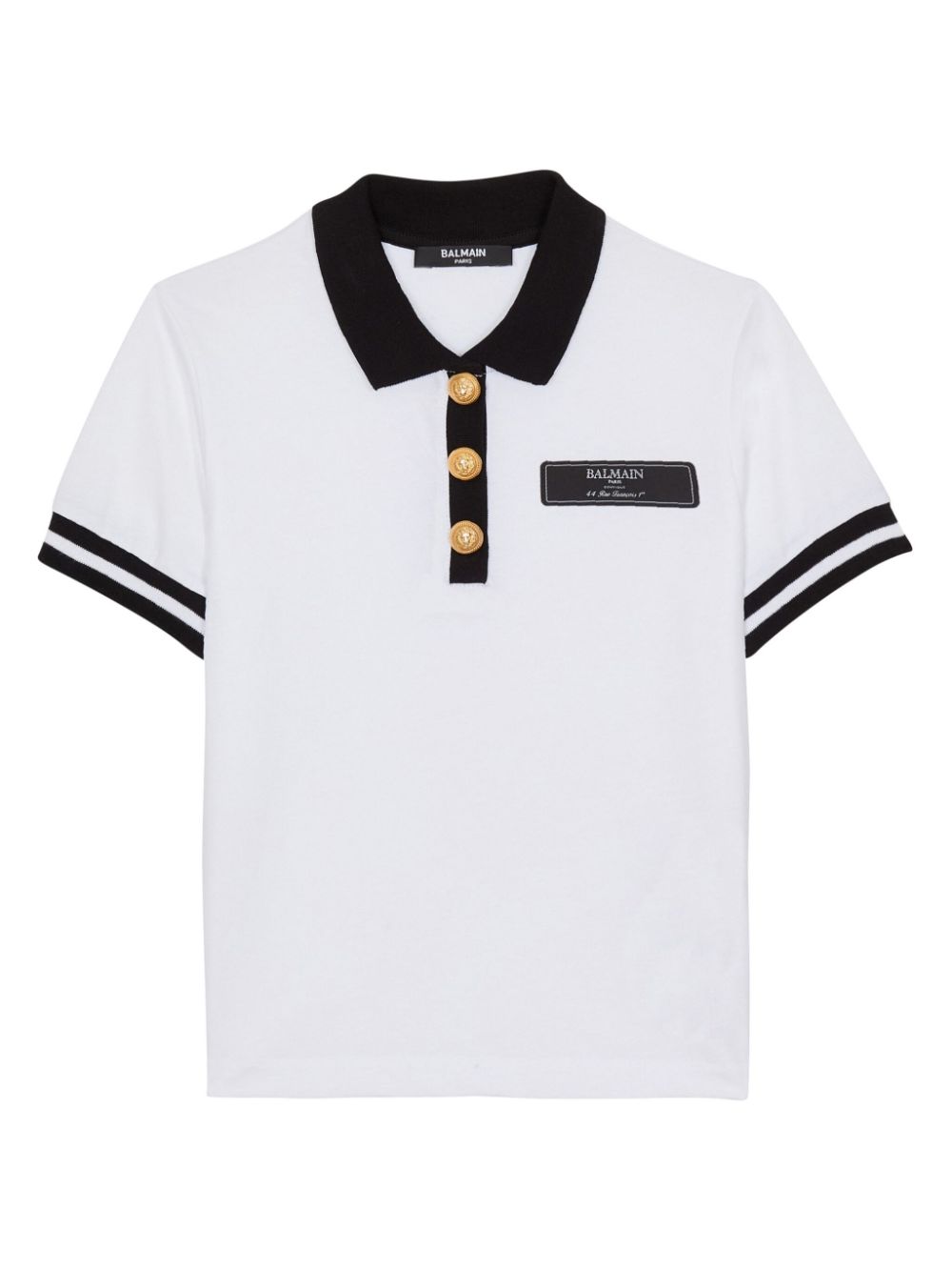 Polo bicolore per bambino Balmain Kids bianco con colletto stile polo - Rubino Kids