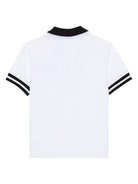 Polo bicolore per bambino Balmain Kids bianco con colletto stile polo - Rubino Kids