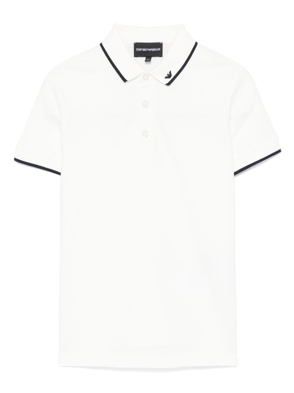 Polo con ricamo per bambino Emporio Armani Kids bianco con trama piquet - Rubino Kids