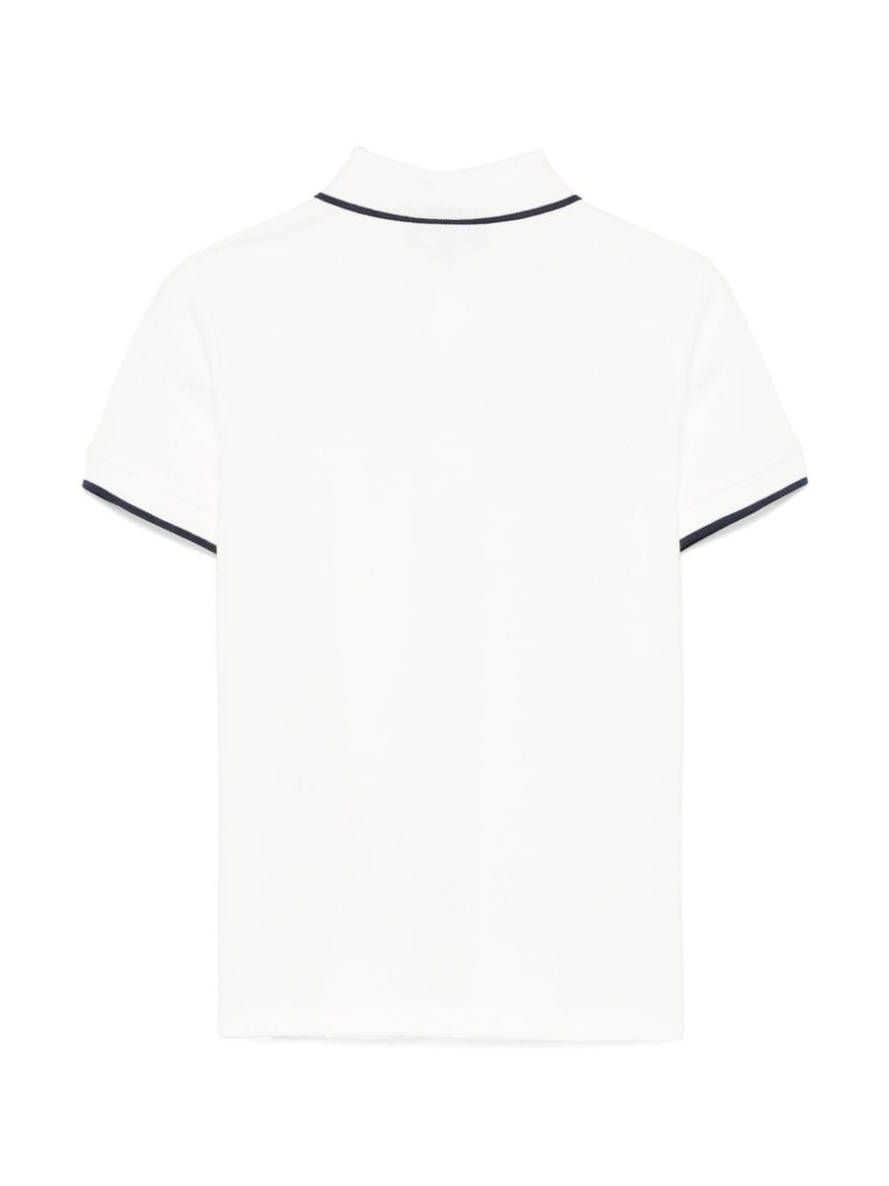 Polo con ricamo per bambino Emporio Armani Kids bianco con trama piquet - Rubino Kids