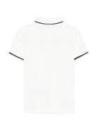 Polo con ricamo per bambino Emporio Armani Kids bianco con trama piquet - Rubino Kids