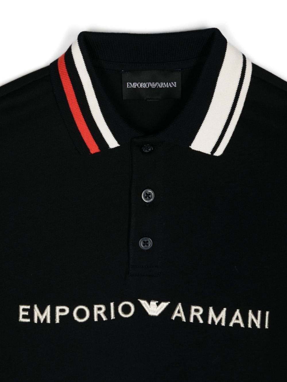 Polo con ricamo per bambino Emporio Armani Kids blu con trama jersey - Rubino Kids