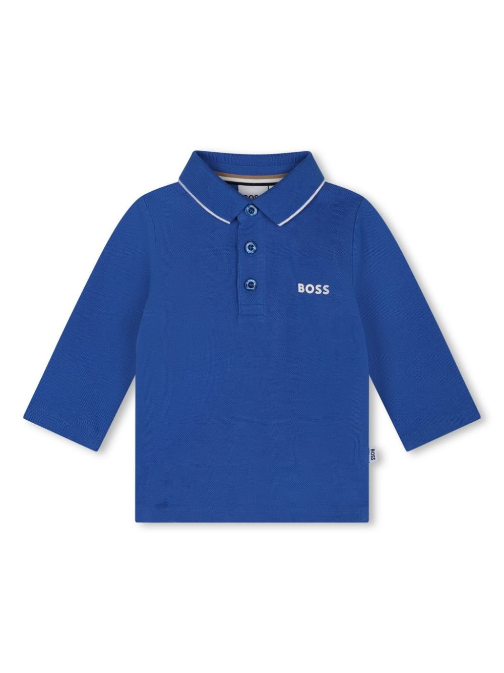 Polo con stampa per neonato BOSS Kidswear blu a maniche lunghe - Rubino Kids