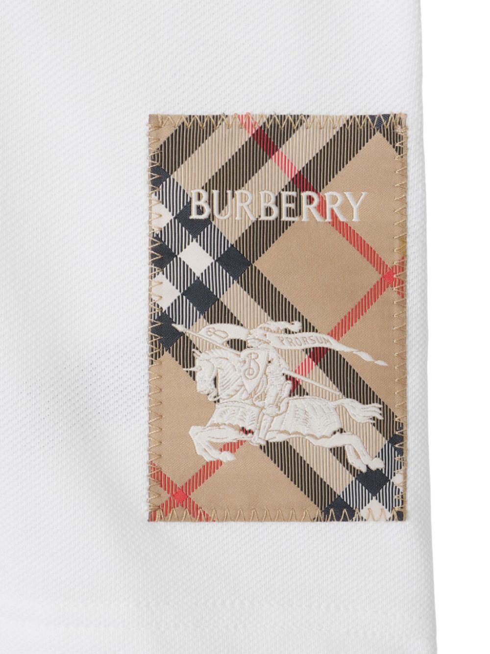 Polo EKD per neonato Burberry Kids bianco con orlo dritto - Rubino Kids