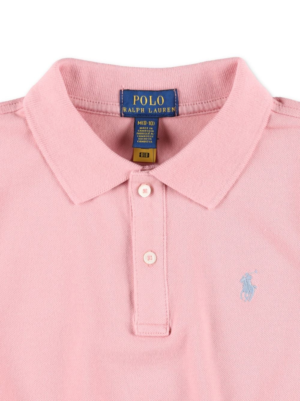 Polo per bambina Ralph Lauren Kids rosa con motivo Polo Pony modello crop - Rubino Kids