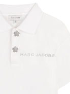 Polo per bambina The Marc Jacobs Kids bianca con decorazione - Rubino Kids