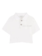 Polo per bambina The Marc Jacobs Kids bianca con decorazione - Rubino Kids