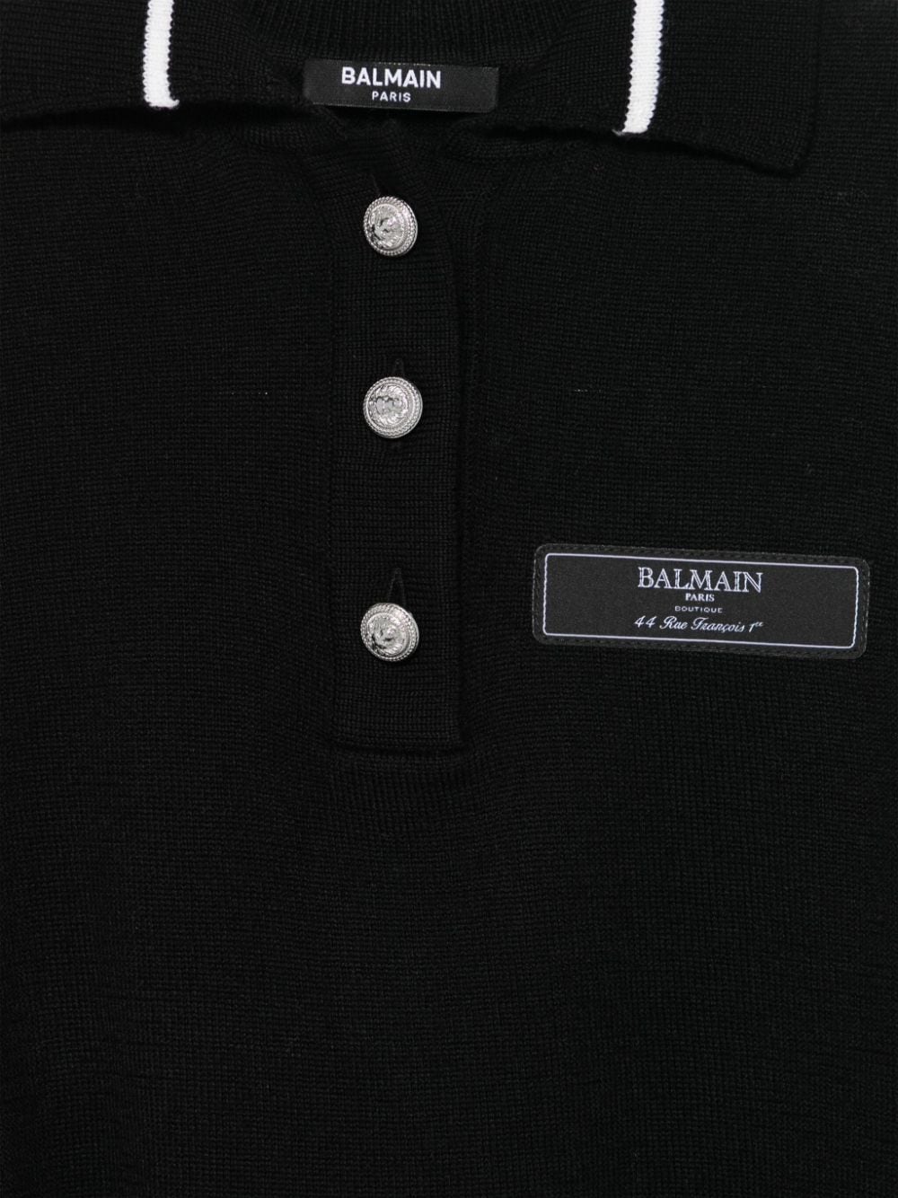 Polo per bambino Balmain Kids nero con logo - toppa - Rubino Kids