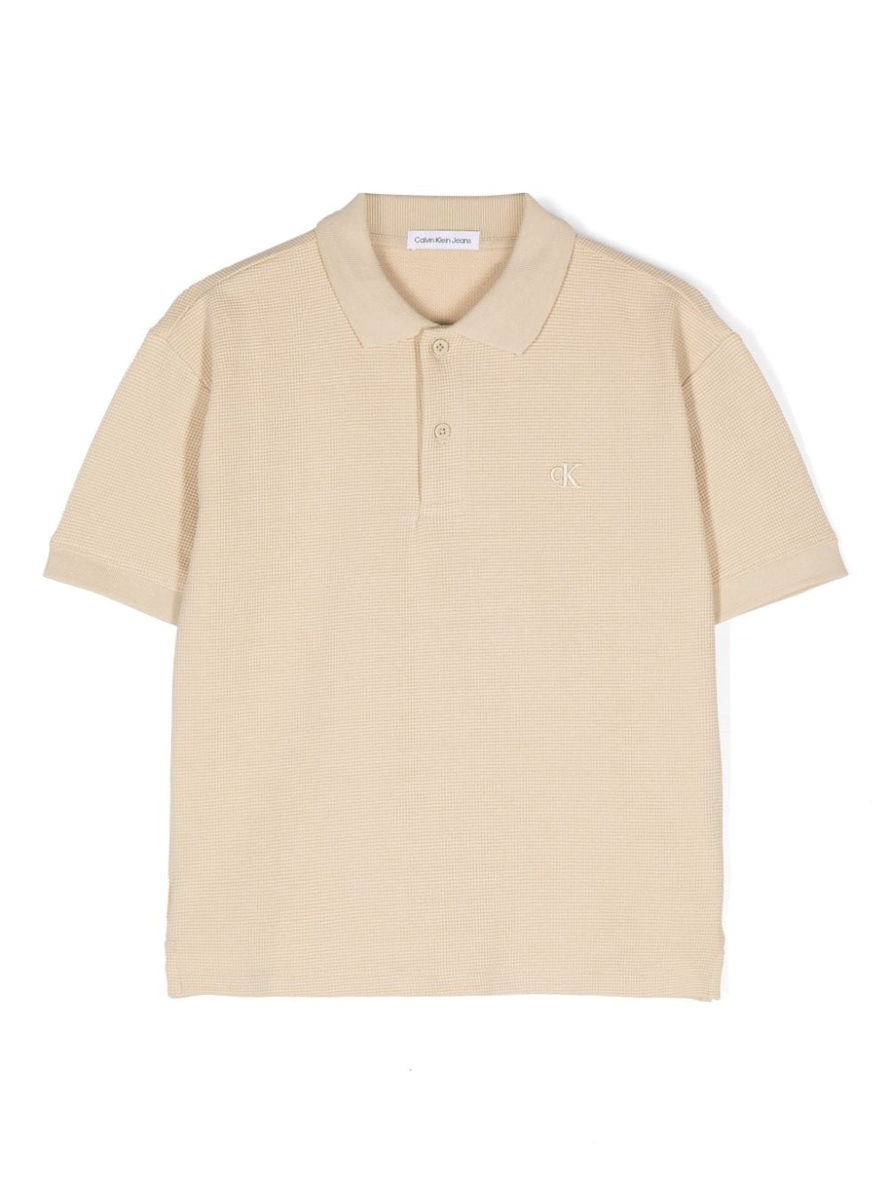 Polo per bambino Calvin Klein Kids beige con ricamo logo - Rubino Kids