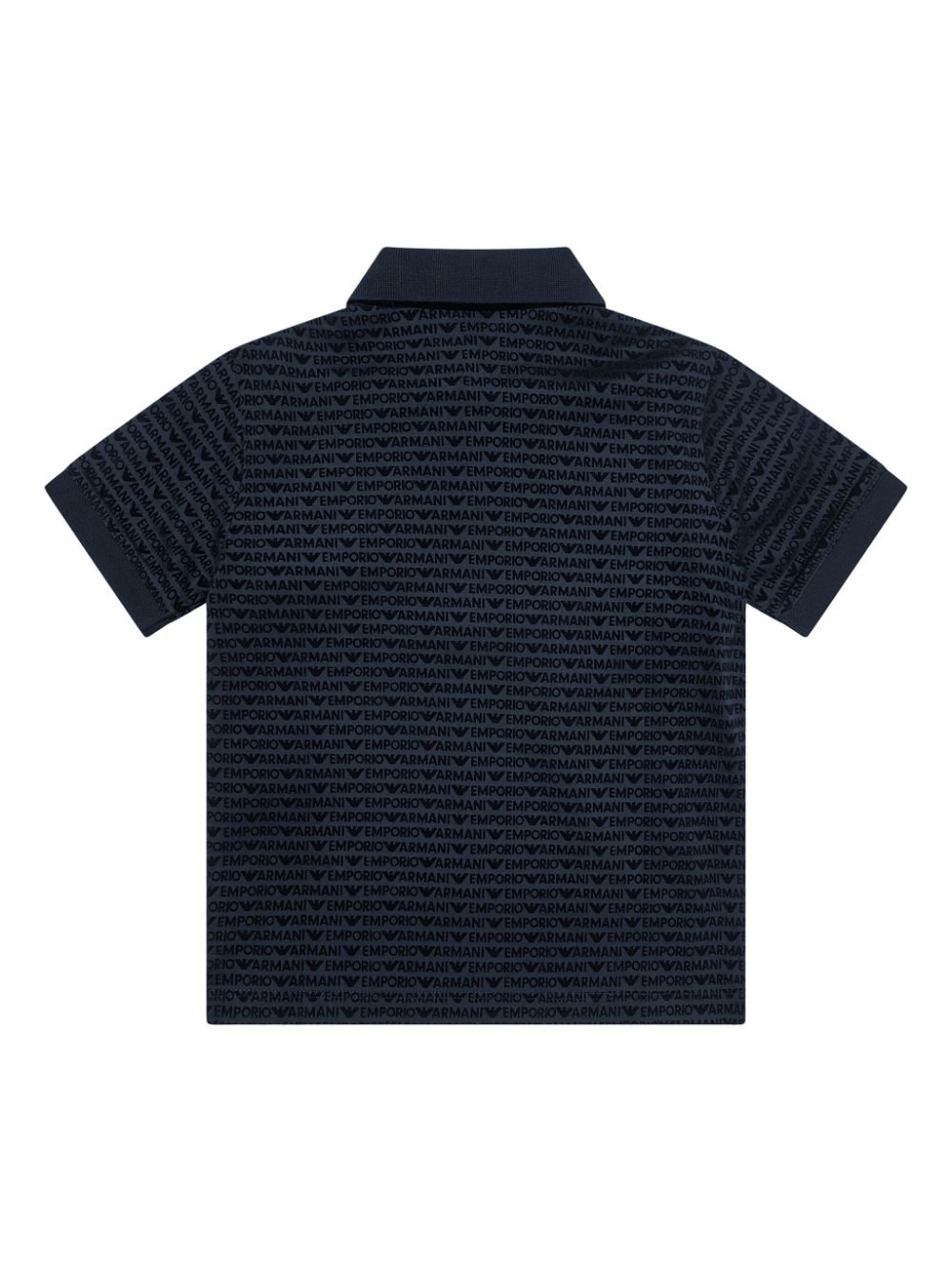 Polo per bambino Emporio Armani Kids blu con stampa logo all - over - Rubino Kids