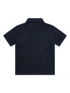 Polo per bambino Emporio Armani Kids blu con stampa logo all - over - Rubino Kids