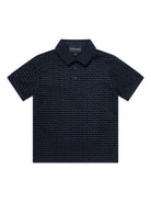 Polo per bambino Emporio Armani Kids blu con stampa logo all - over - Rubino Kids