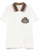 Polo per bambino Fendi Kids bianco con colletto a contrasto - Rubino Kids