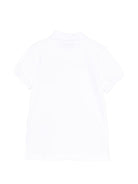 Polo per bambino Moschino Kids bianca con ricamo sul petto - Rubino Kids