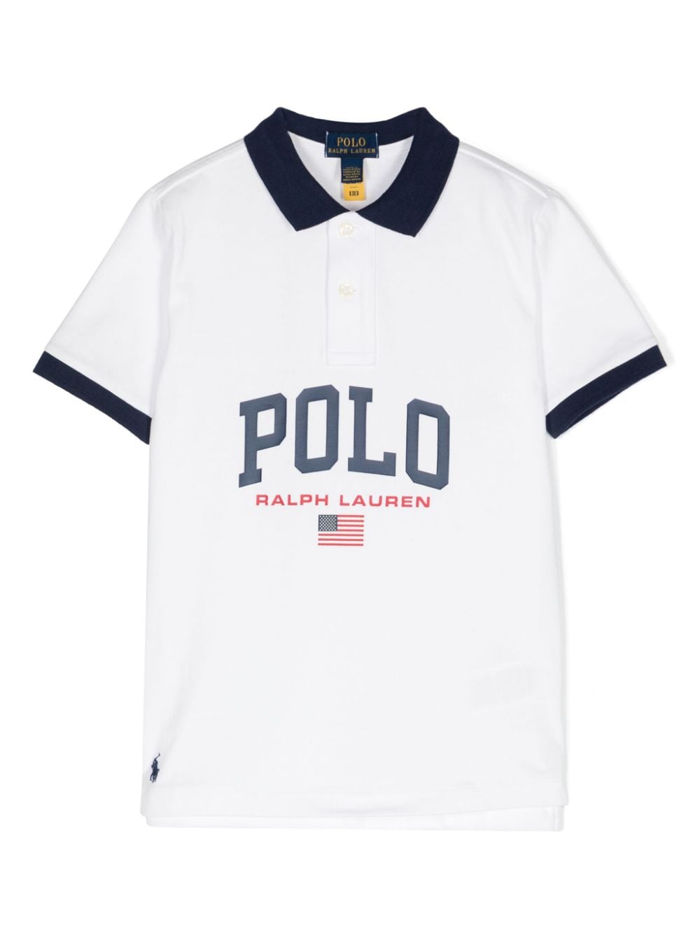 Polo per bambino Ralph Lauren Kids biancocon stampa logo Clsc - Rubino Kids