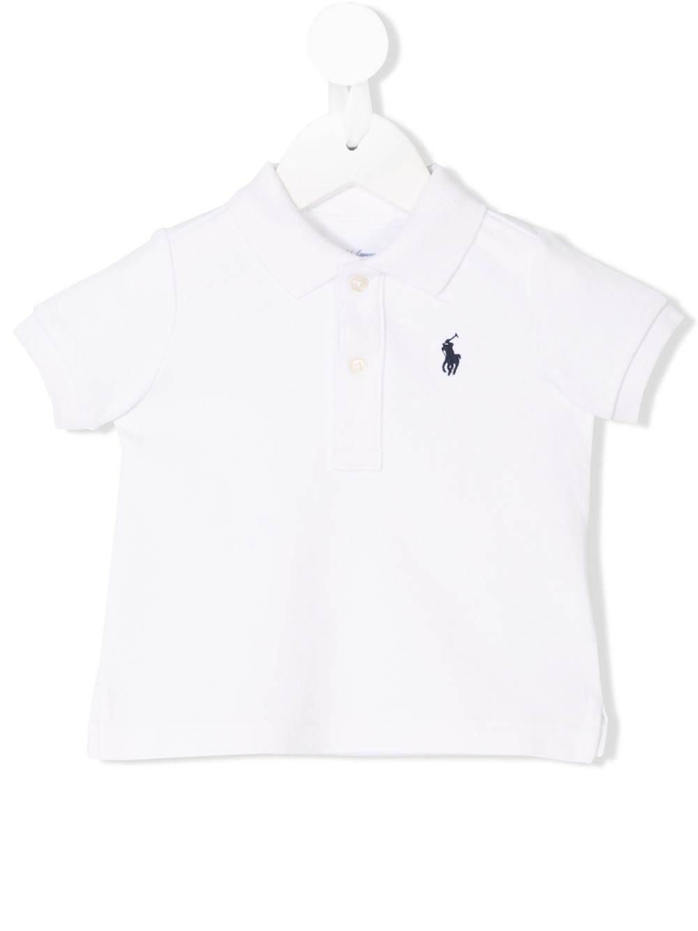 Polo per neonato Ralph Lauren Kids bianco con spacchi laterali - Rubino Kids