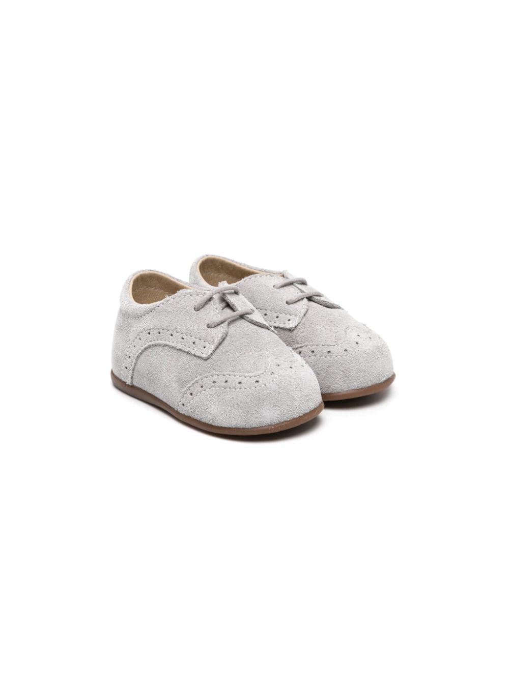 Pre - walker in pelle scamosciata con finiture brogue - Rubino Kids