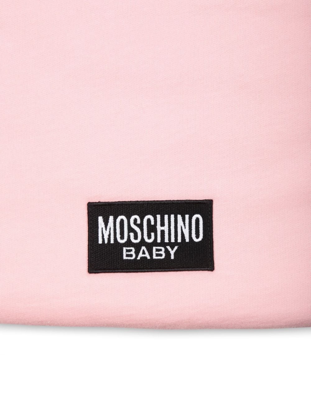 Sacco a pelo per neonata Moschino Kids rosa in cotone con stampa logo Teddy Bear - Rubino Kids