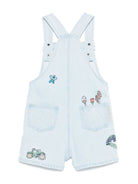 Salopette con ricamo per bambina Stella McCartney Kids azzurro - Rubino Kids