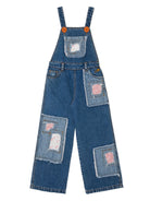 Salopette per bambina Philosophy Di Lorenzo Serafini Kids in denim con design patchwork - Rubino Kids