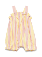 Salopette per neonata Fendi Kids rosa con righe gialle e ruches sul davanti - Rubino Kids