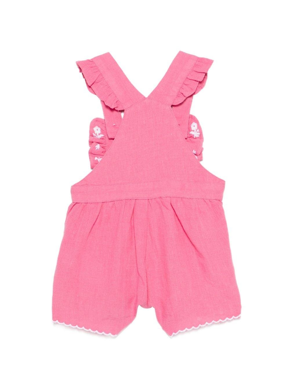 Salopette per neonata Tartine & Chocolat rosa con ricamo a fiori - Rubino Kids