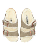 Sandali Arizona per bambino Birkenstock Kids grigio con camoscio - Rubino Kids