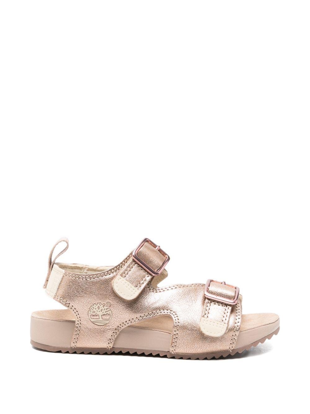 Sandali Castle Island per bambina oro con logo sui lati - Rubino Kids