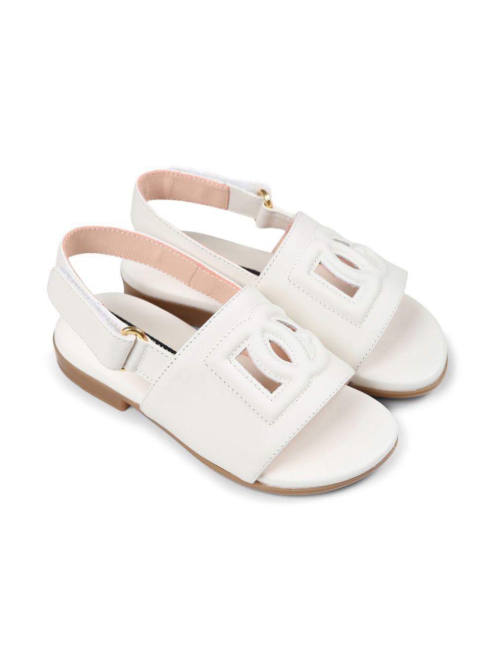 Sandali con applicazione per bambina Dolce & Gabbana Kids bianco con suola in gomma - Rubino Kids