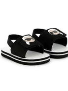 Sandali con stampa Choupette per bambina Karl Lagerfeld Kids nero con soletta con logo - Rubino Kids