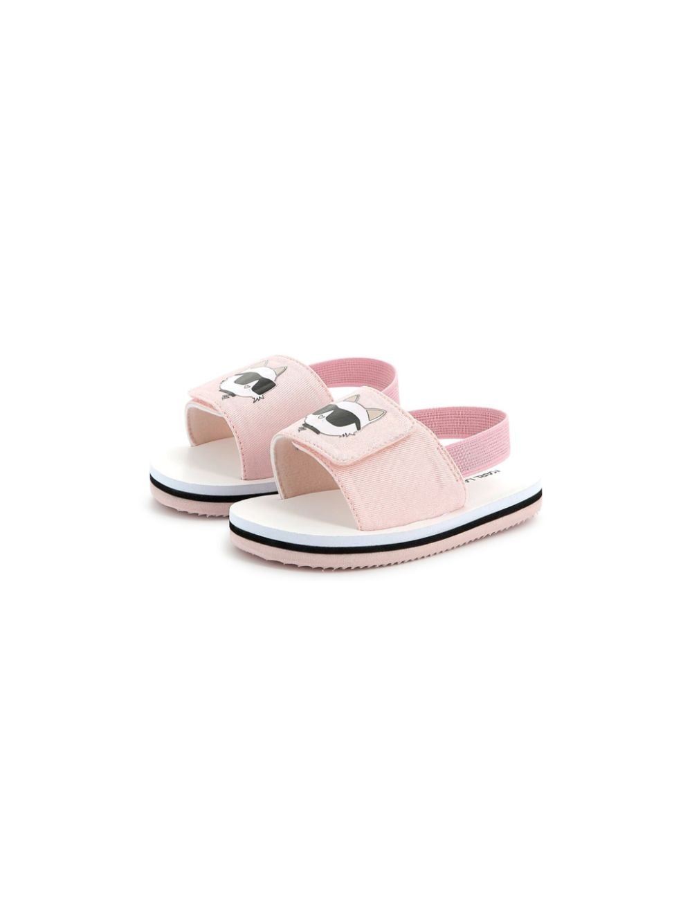 Sandali con stampa Choupette per bambina Karl Lagerfeld Kids rosa con soletta con logo - Rubino Kids