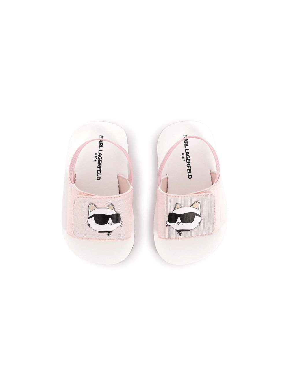 Sandali con stampa Choupette per bambina Karl Lagerfeld Kids rosa con soletta con logo - Rubino Kids