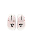 Sandali con stampa Choupette per bambina Karl Lagerfeld Kids rosa con soletta con logo - Rubino Kids