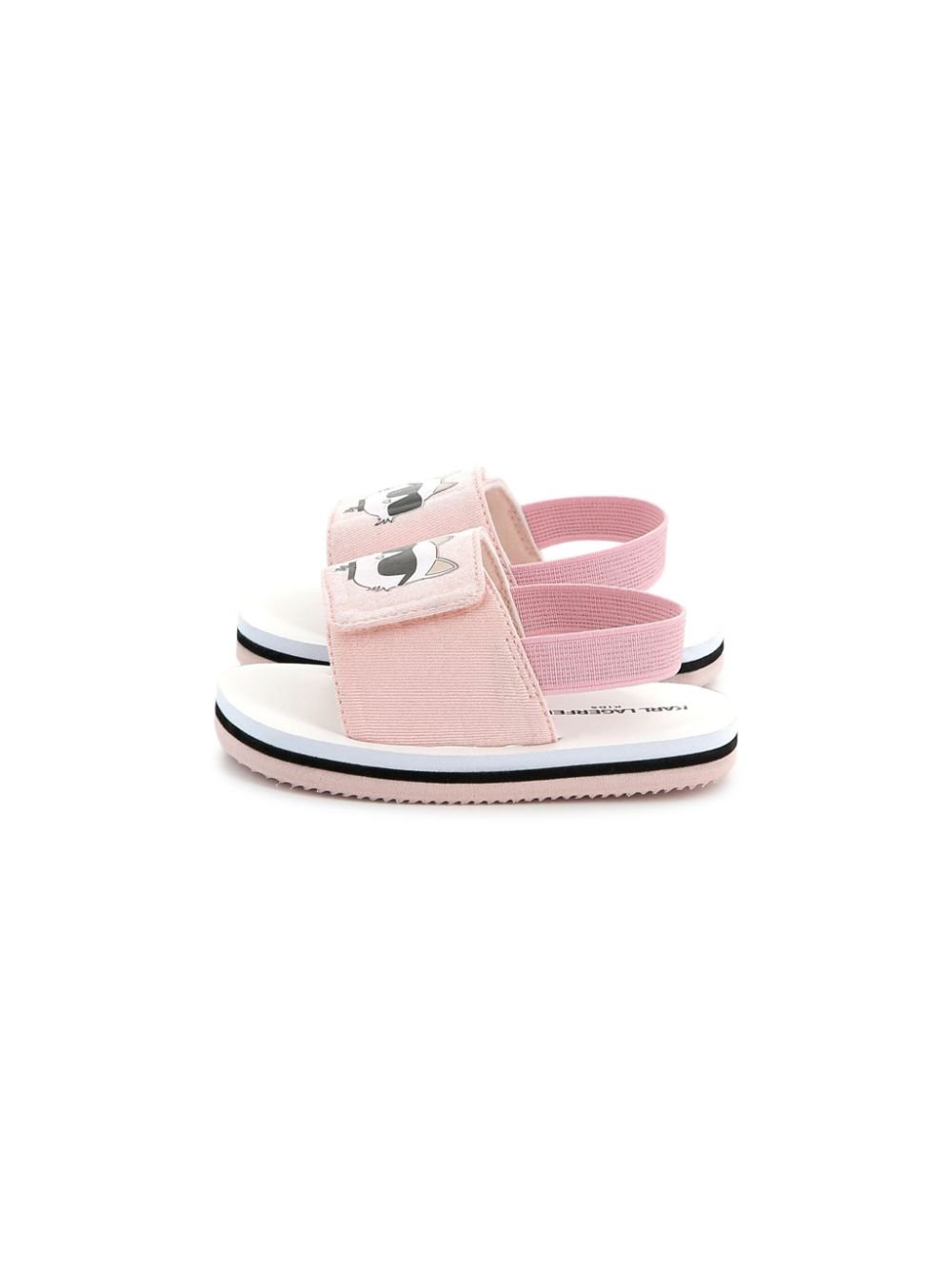 Sandali con stampa Choupette per bambina Karl Lagerfeld Kids rosa con soletta con logo - Rubino Kids