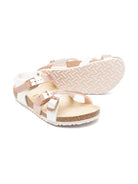 Sandali per bambina Birkenstock Kids bianco con cinturini incrociati - Rubino Kids