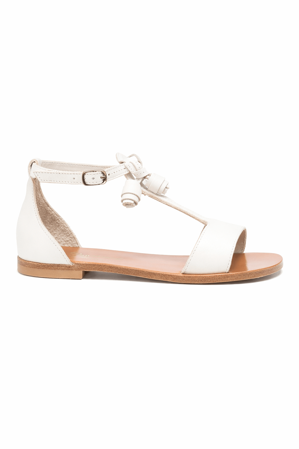 Sandali per bambina Bonpoint bianchi con cinturino a T - Rubino Kids