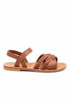Sandali per bambina Bonpoint marroni con cinturino intrecciato - Rubino Kids
