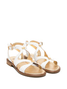 Sandali per bambina Elisabetta Franchi La Mia Bambina bianchi con dettaglio logo - Rubino Kids