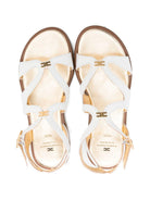 Sandali per bambina Elisabetta Franchi La Mia Bambina bianchi con dettaglio logo - Rubino Kids