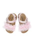 Sandali per bambina Monnalisa rosa con ruches - Rubino Kids