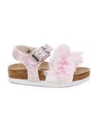 Sandali per bambina Monnalisa rosa con ruches - Rubino Kids
