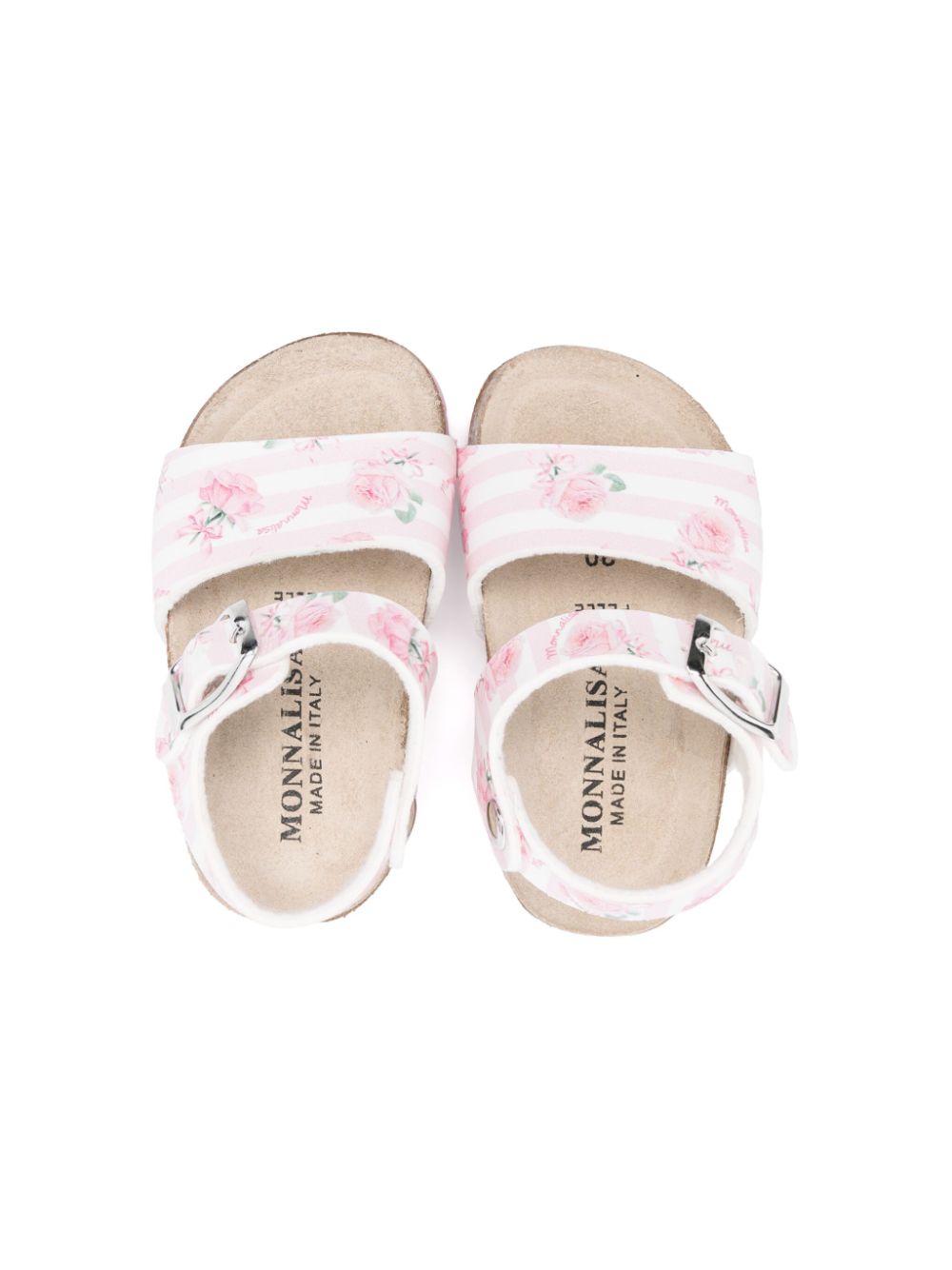 Sandali per bambina Monnalisa rosa con stampa a fiori all - over - Rubino Kids