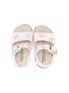 Sandali per bambina Monnalisa rosa con stampa a fiori all - over - Rubino Kids