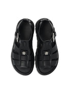 Sandali per bambina Versace Kids nero con placca Medusa - Rubino Kids