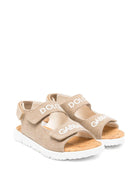Sandali per bambini Dolce & Gabbana Kids beige con logo sul davanti - Rubino Kids
