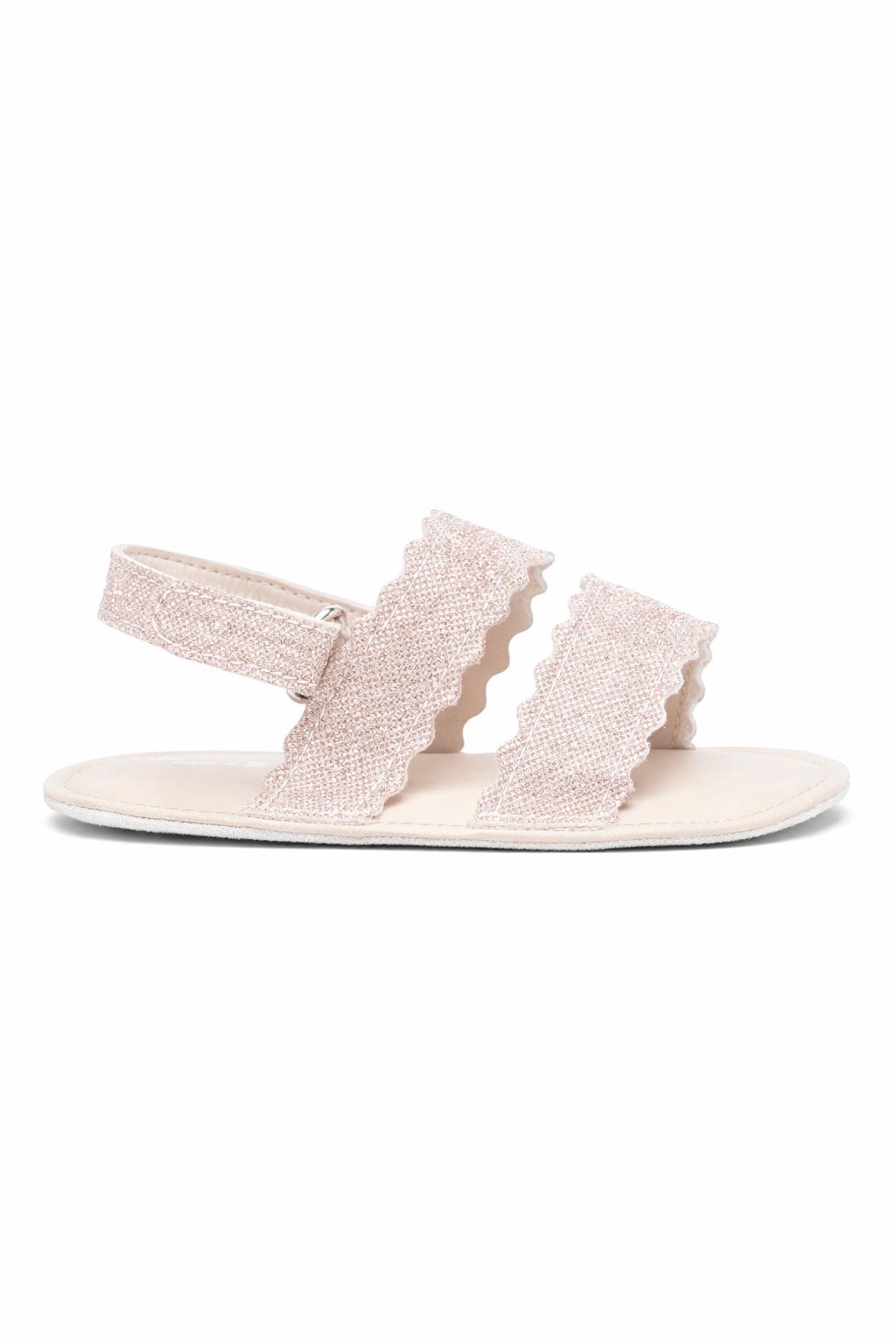 Sandali per neonata BabyWalker rosa con orlo a smerlo - Rubino Kids