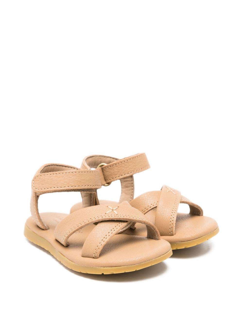 Sandali per neonati Donsje beige con punta aperta - Rubino Kids
