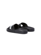 Sandali slides per bambino Off - White Kids Pool nero con stampa logo - Rubino Kids