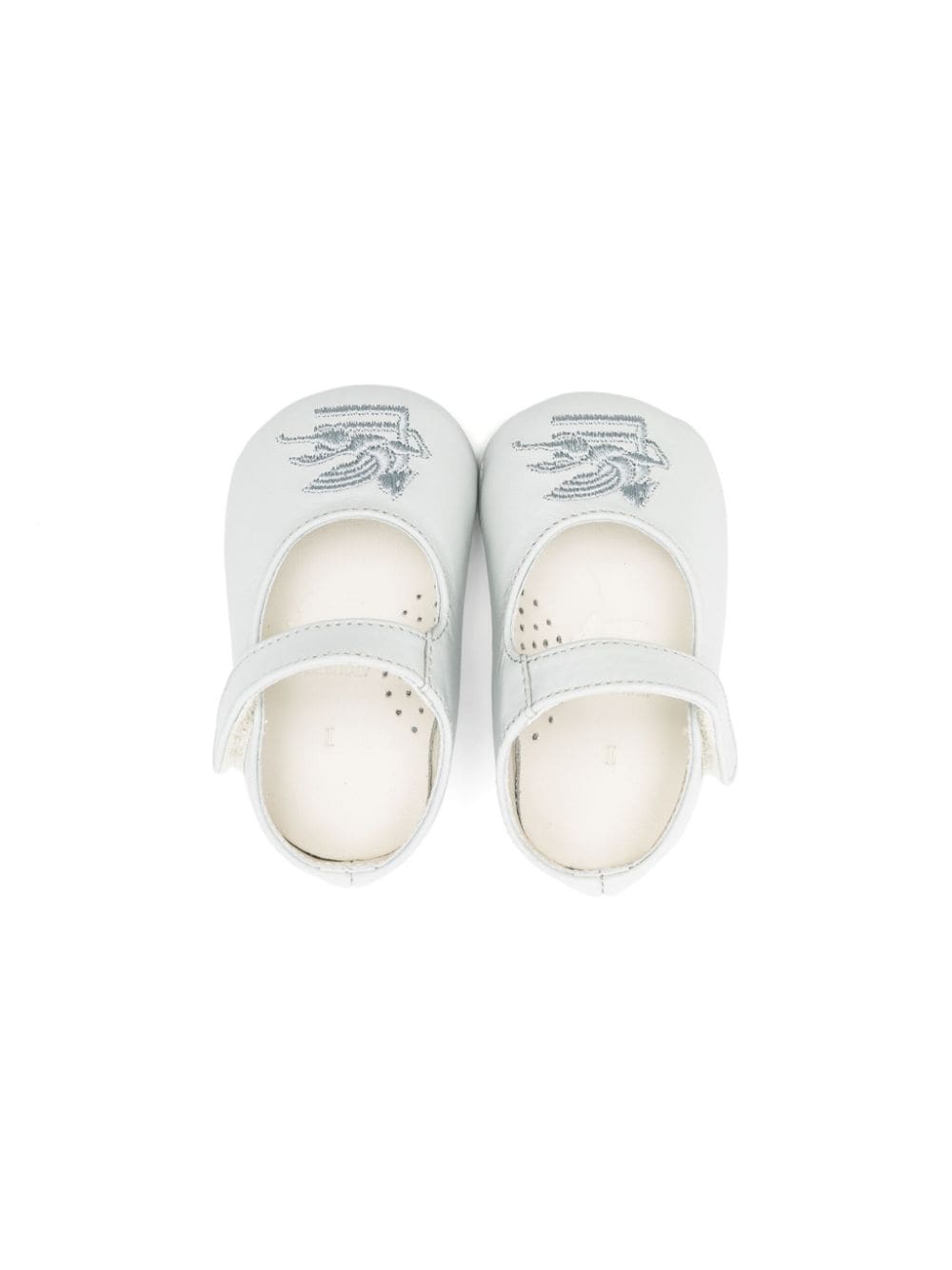 Scarpe da ballerina in pelle con logo ricamato per neonato ETRO KIDS blu con punta tonda - Rubino Kids